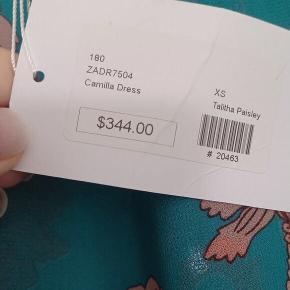 MISA Los Angeles Camila Dress Teal Paisley XS-M NWT - Picture 15 of 15